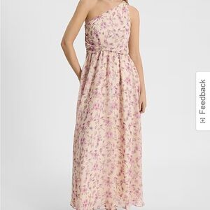 Express Pink and Cream Floral Maxi Dress